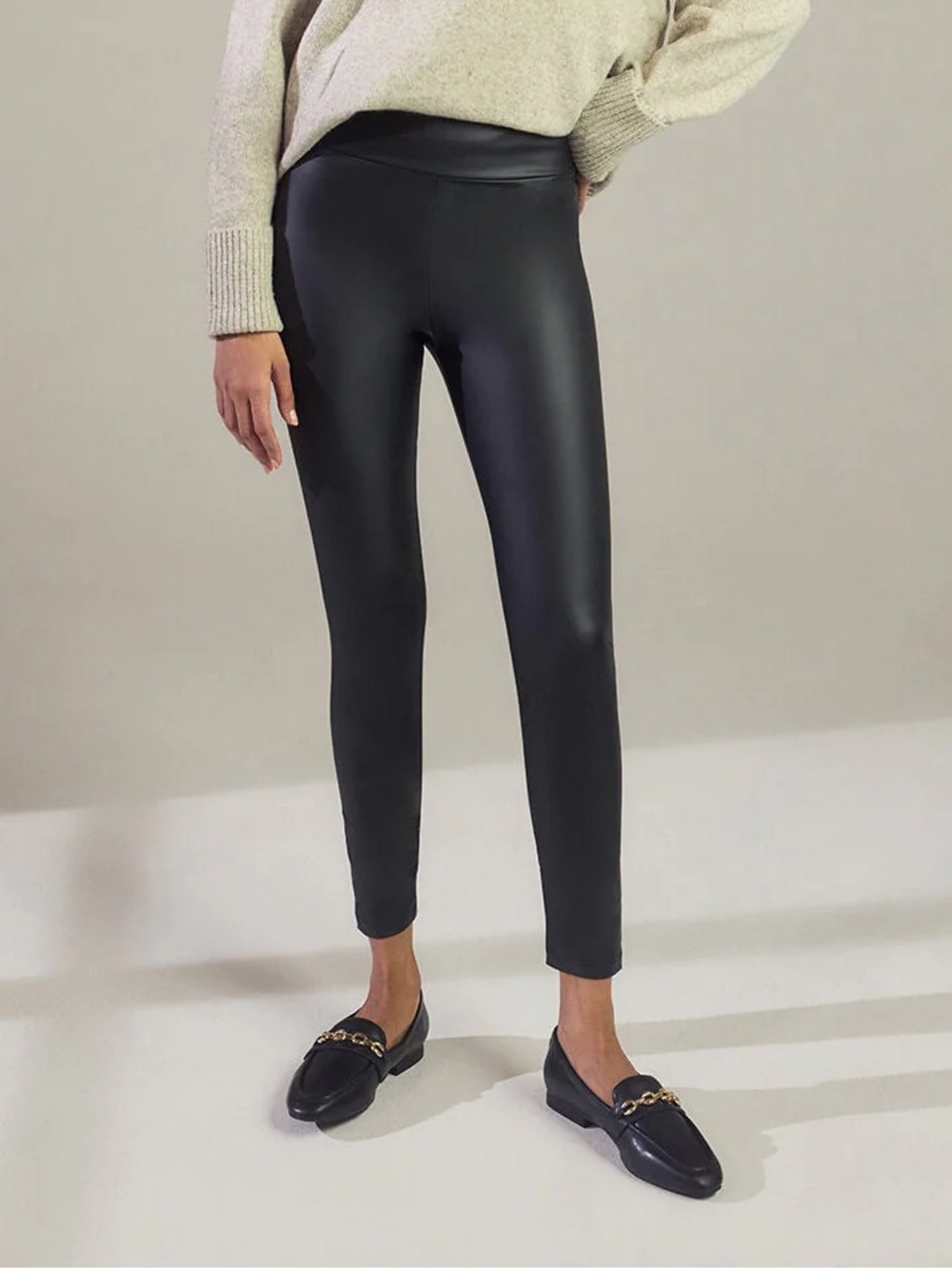 Nine West Leather Look Leggings sz M